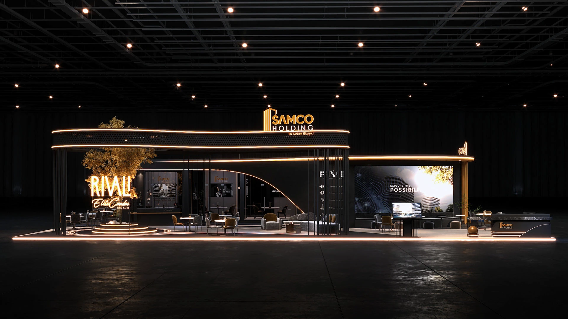 Samco Holding — booth tối sang trọng